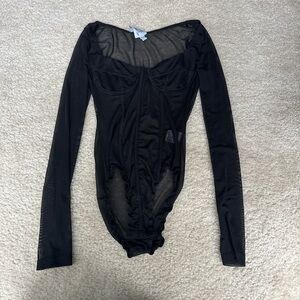 Princess Polly Black Long Sleeve Bodysuit
